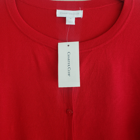 Cardigan Charter Club Red - Picture 2 of 3